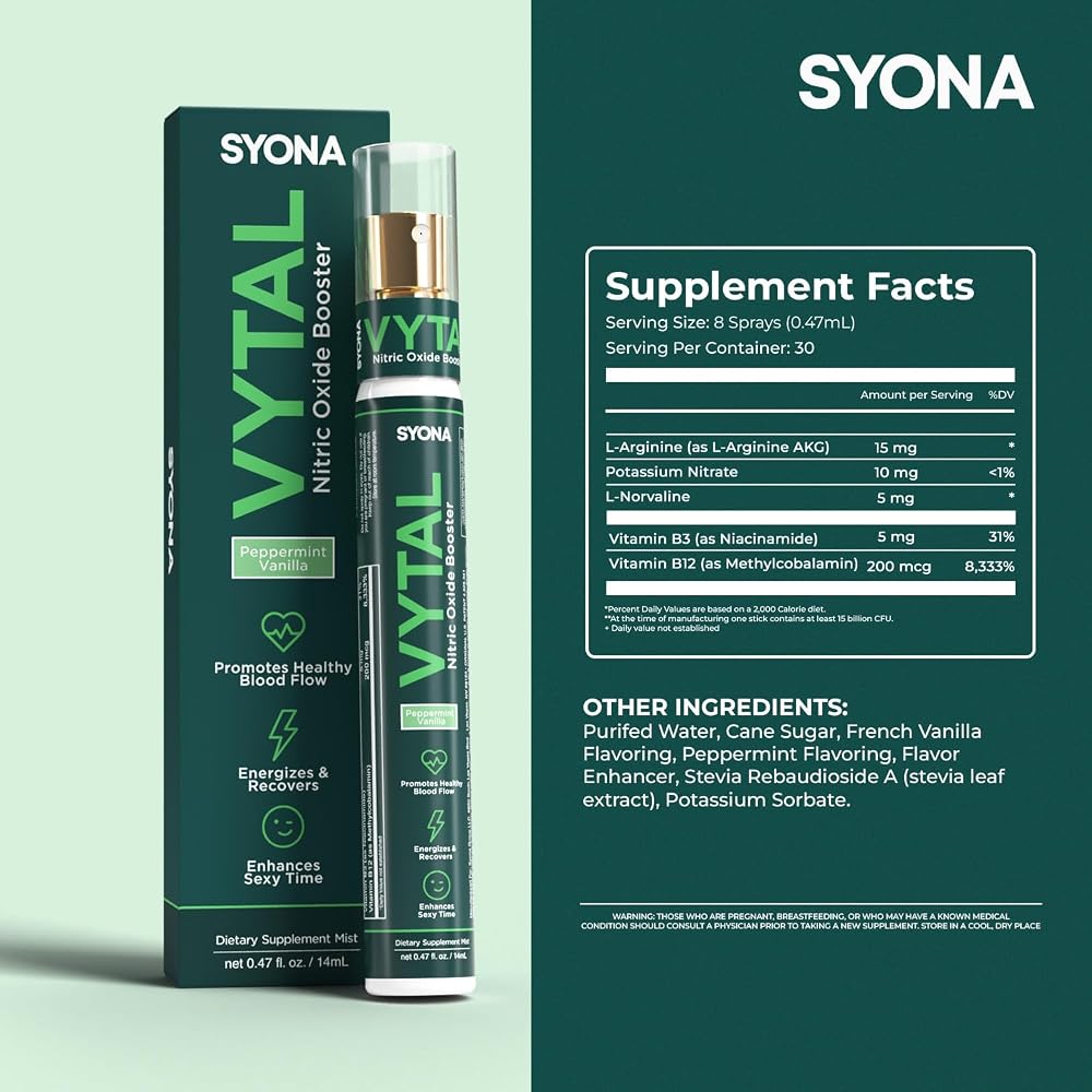 SYONA VYTAL Nitric Oxide Oral Spray Peppermint - 14 mL - image 2