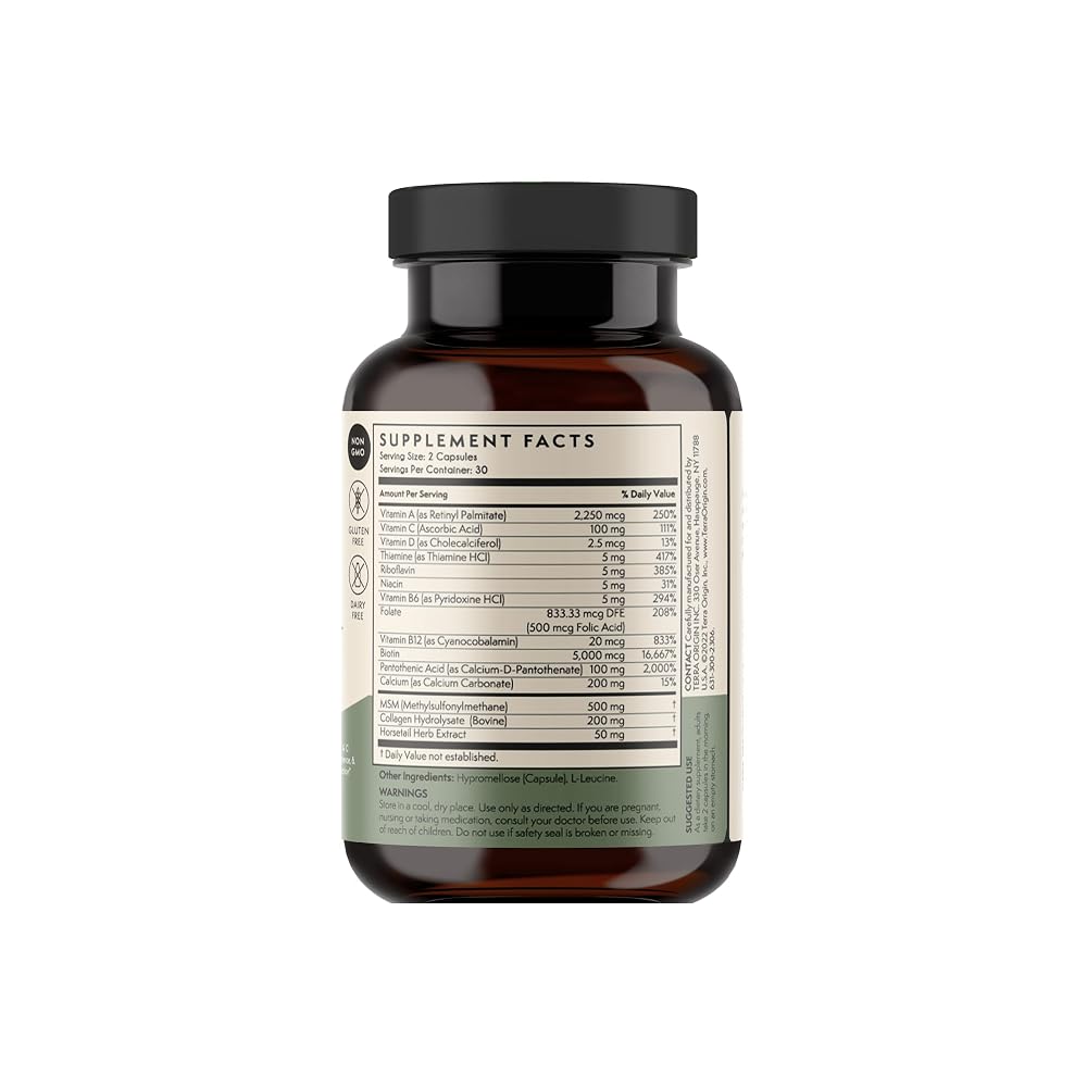 TERRA ORIGIN Hair, Skin & Nails Supplement - 60 Capsules - image 6