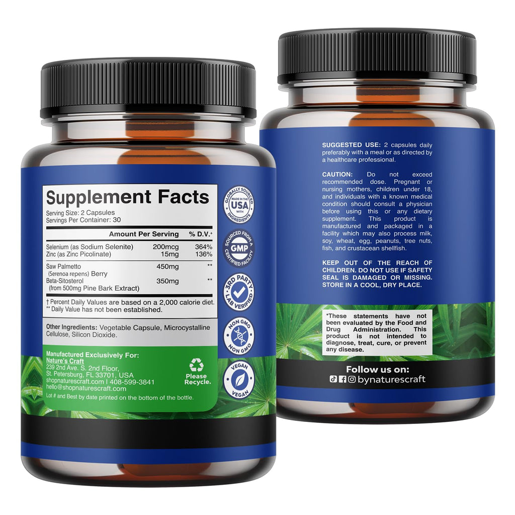 Natures Craft Saw Palmetto for Men with Beta Sitosterol