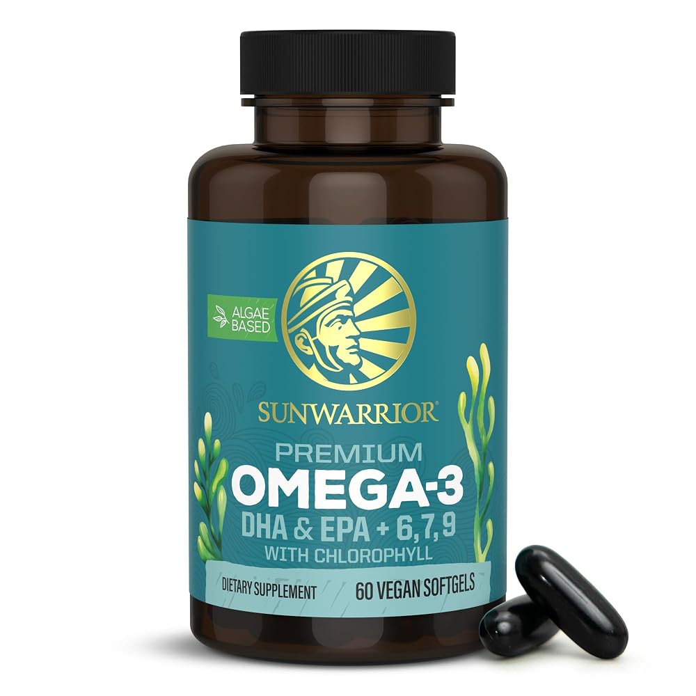 Sunwarrior Vegan Omega 3 DHA & EPA Algal Oil Softgels - 60 Count