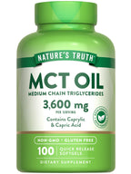 Nature's Truth MCT Oil Pills 3600mg Keto Friendly - 100 Softgels