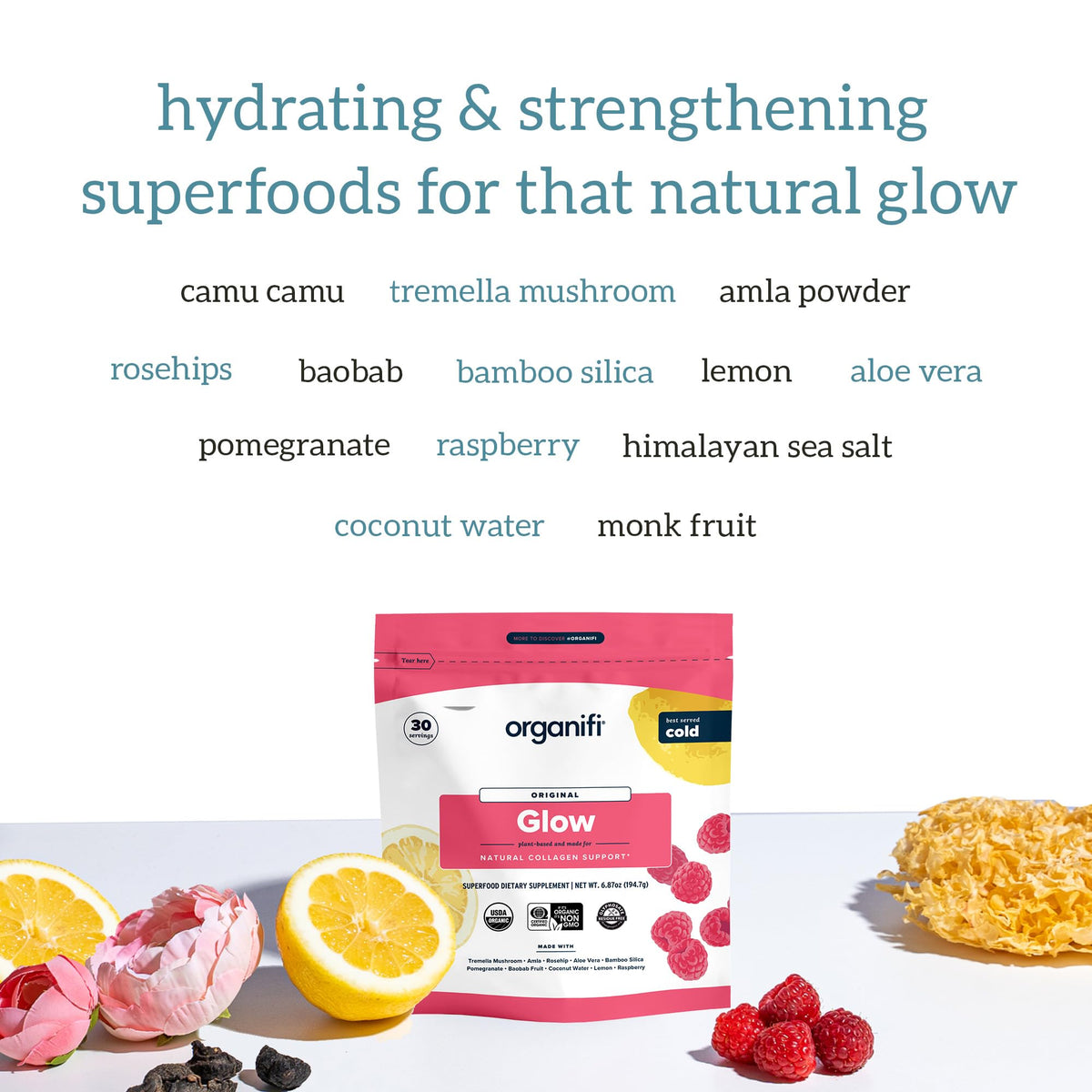 Organifi Glow Hydrating Drink Mix for Radiant Skin - 30 Servings - image 5