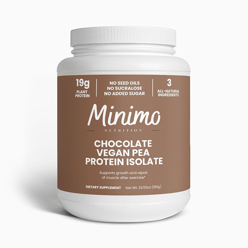 Minimo Nutrition Vegan Pea Protein Isolate Powder Chocolate - 2.1 lbs