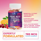 Nature's Nutrition Folic Acid Gummies - Essential Prenatal Vitamins
