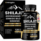 Juebingy Shilajit Capsules with Ashwagandha - 120 Capsules