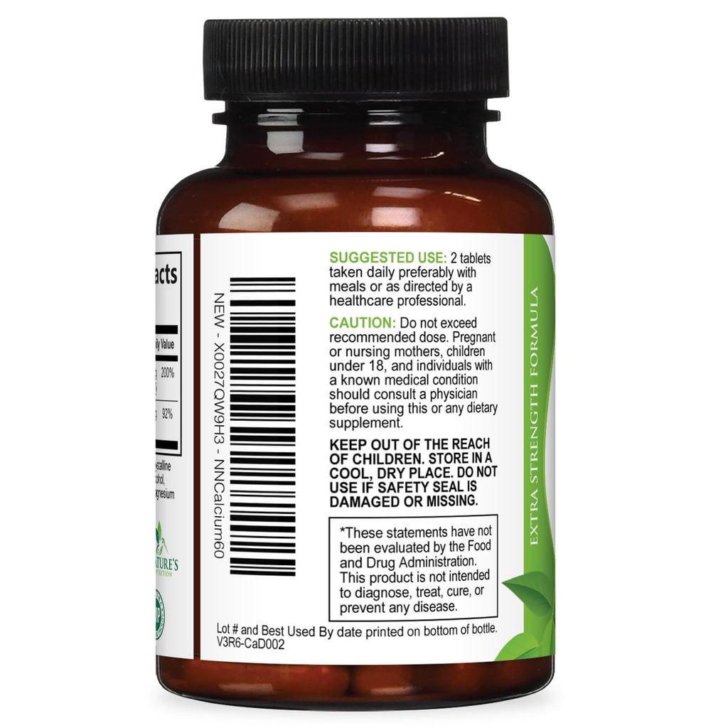 Nature's Nutrition Calcium 1200 mg with Vitamin D3 - Premium Bone