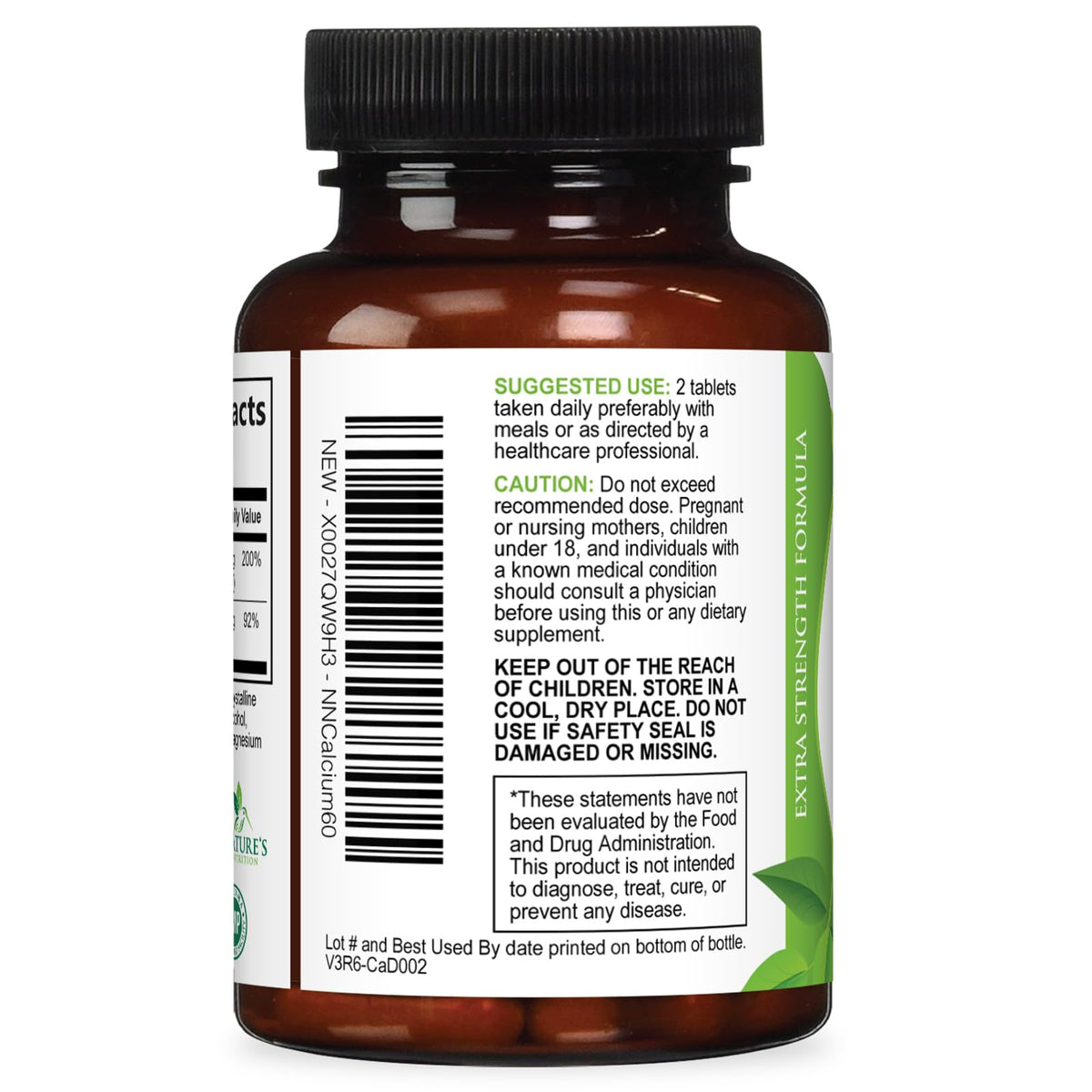 Nature's Nutrition Calcium 1200 mg with Vitamin D3 - Premium Bone