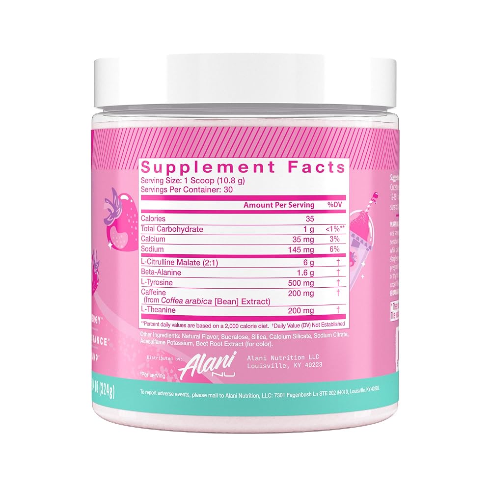 Alani Nu Pre-Workout Powder Pink Slush - 30 Servings - image 3