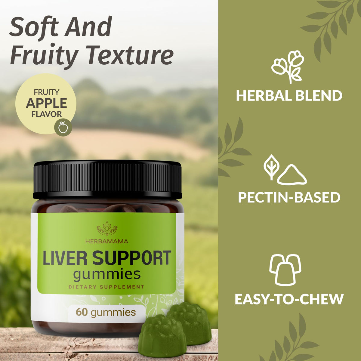 HERBAMAMA Liver Support Gummies Herbal Complex - 60 Gummies - image 4