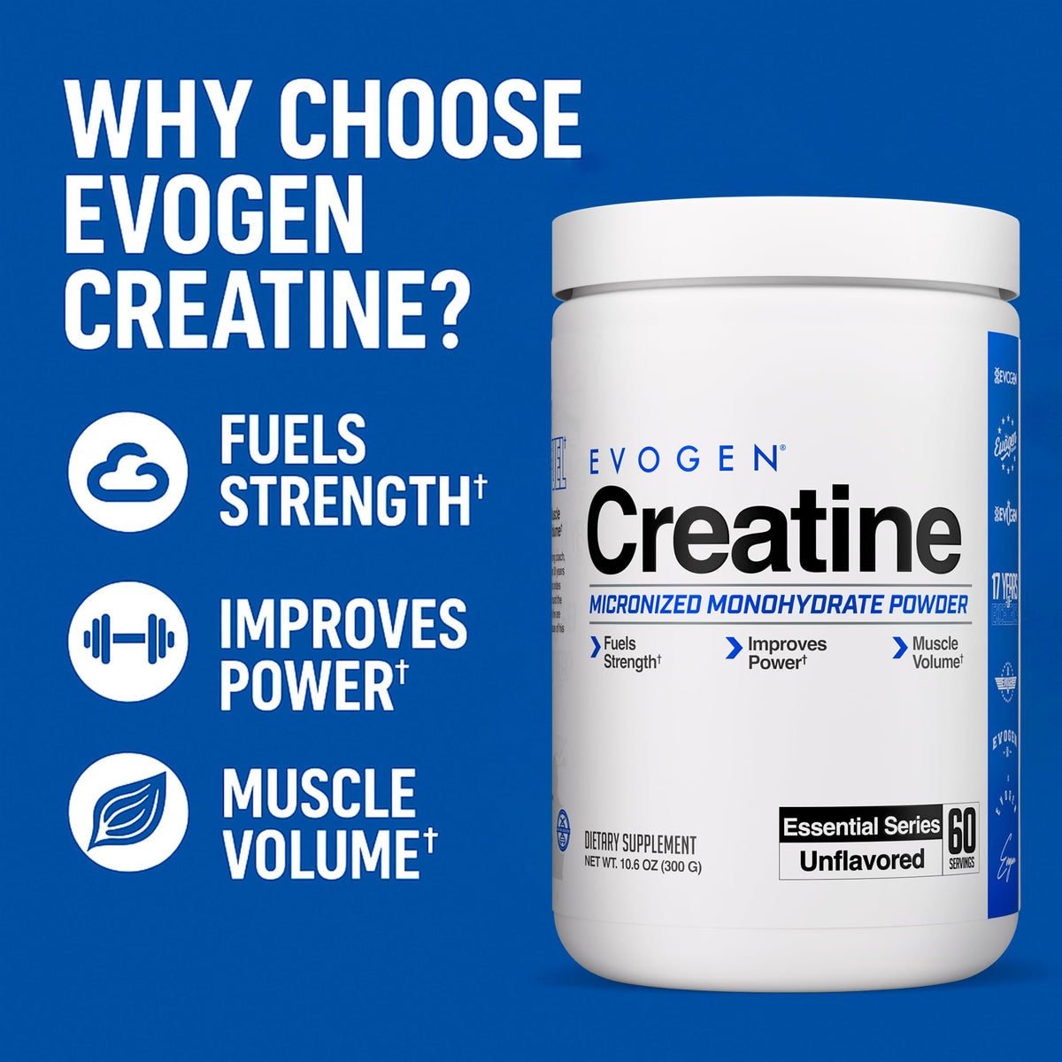 Evogen Creatine Monohydrate Powder Unflavored - 60 Servings - image 4
