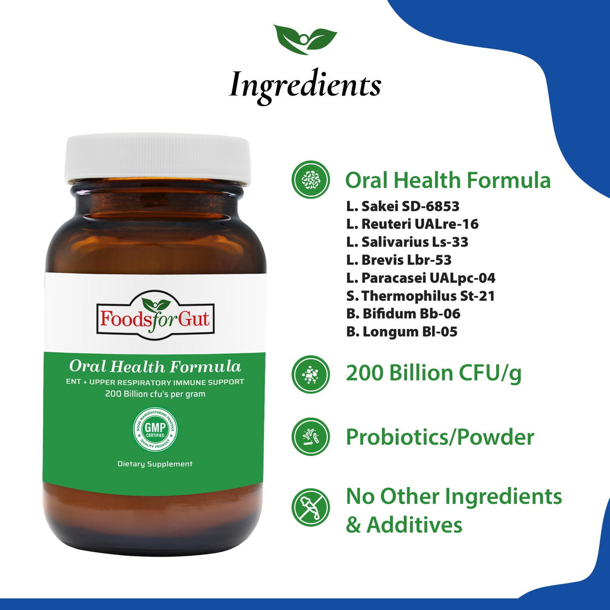 Foods For Gut Oral Care Probiotics Powder 200 Billion CFU - 30g - image 3