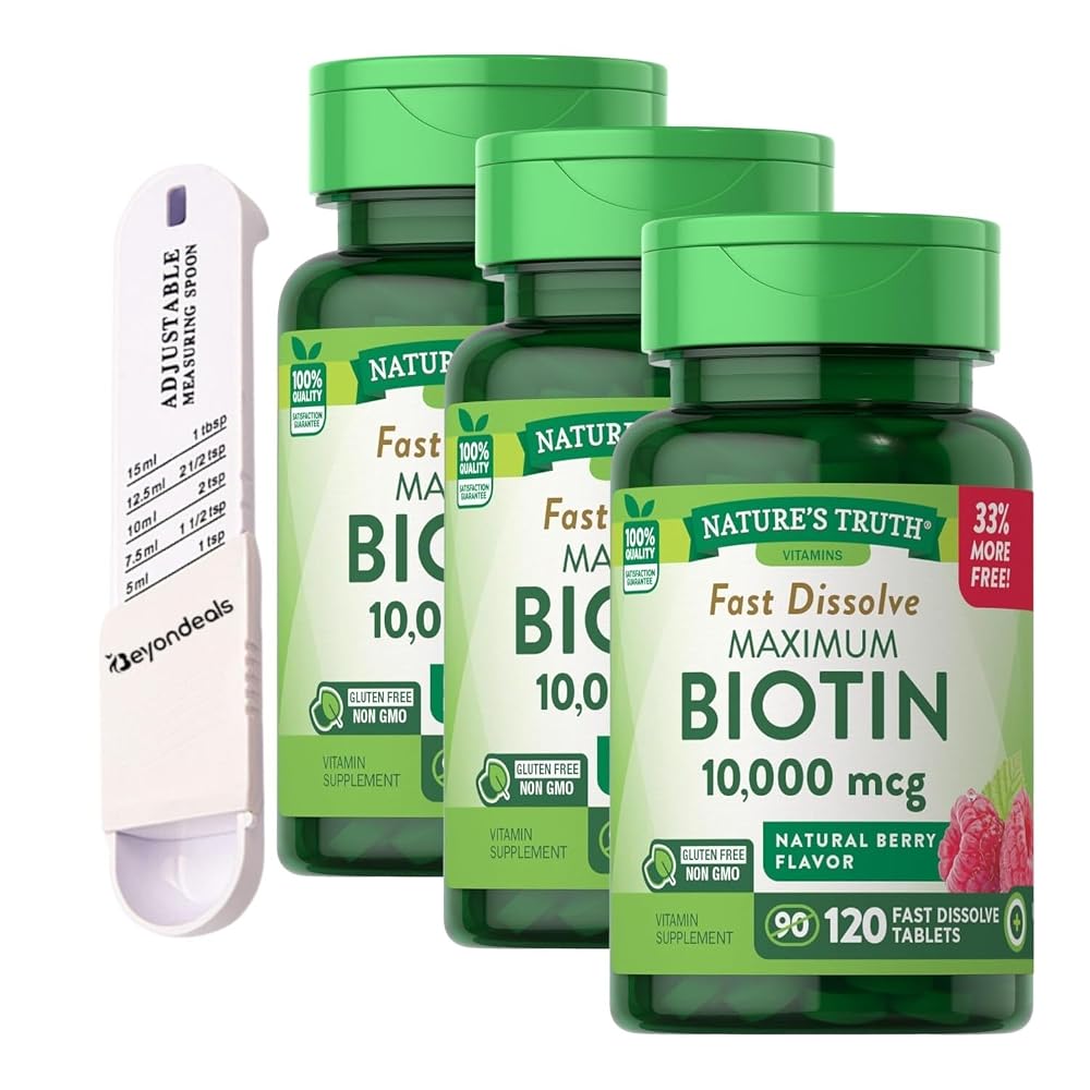 Beyondeals Nature's Truth Biotin 10000 mcg for Hair Growth - 120 Tablets