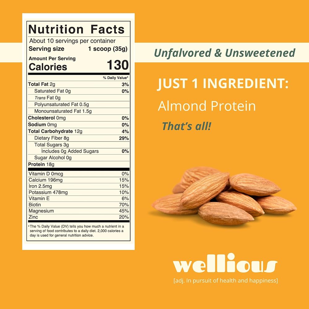 wellious Almond Protein Powder (Vanilla)