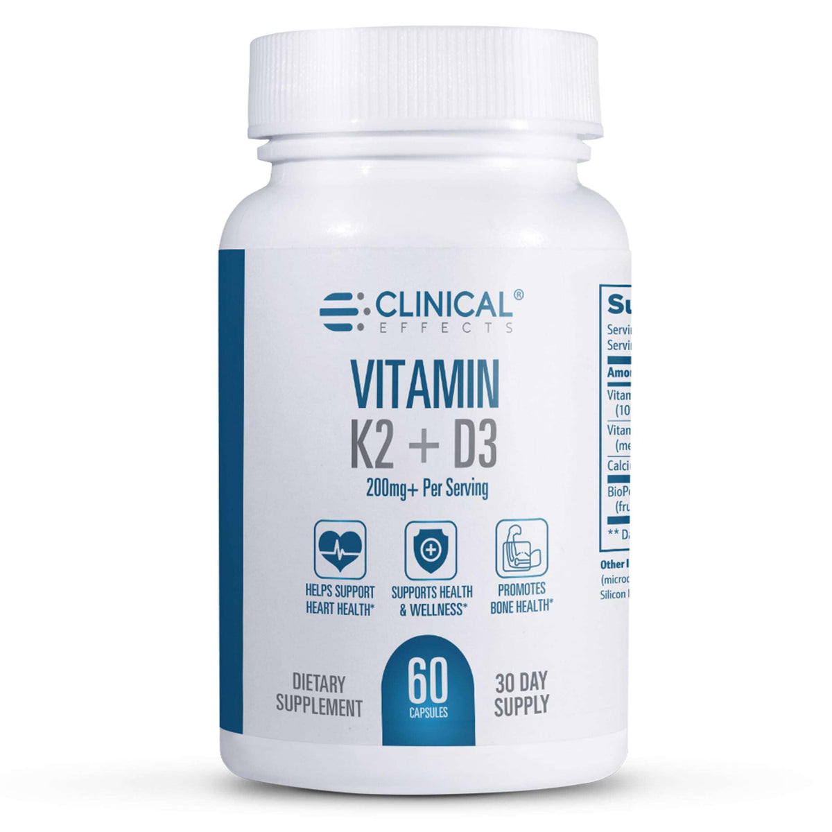 Clinical Effects Vitamin K2 + D3 - K2 + D3 Vitamin Supplement