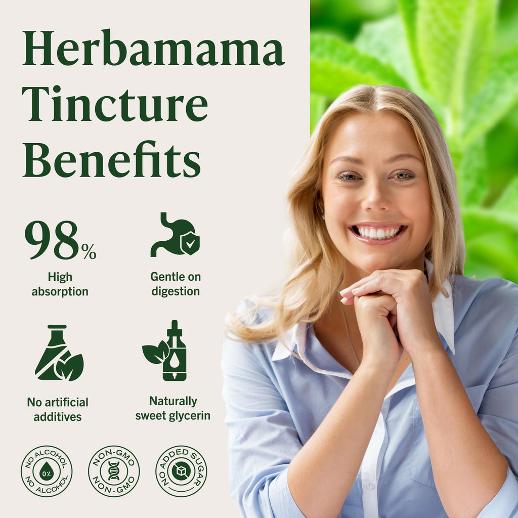 HERBAMAMA Organic Lemon Balm Tincture for Relaxation - 4 oz - image 6