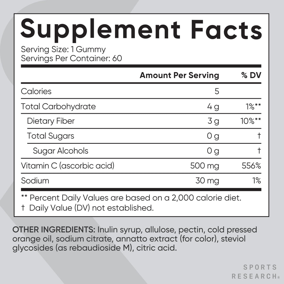 Sports Research Vitamin C Sugar-Free Gummies 500mg - 60 Count - image 5