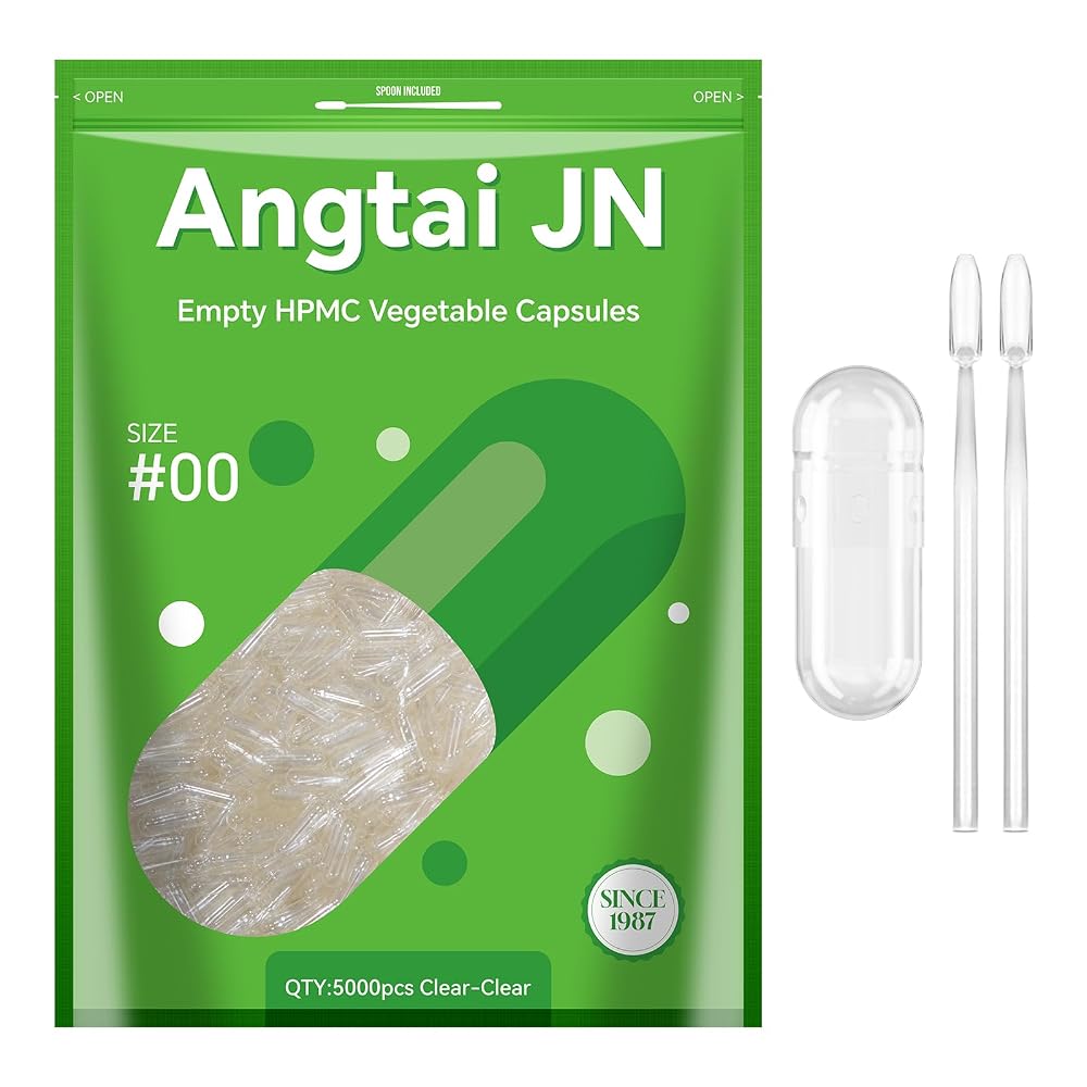 Angtai JN Vegan Size 00 Empty Capsules - 5,000 Count