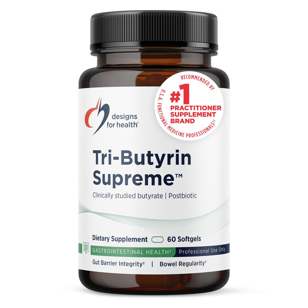 Designs for Health Tri-Butyrin Supreme Butyrate - 60 Softgels