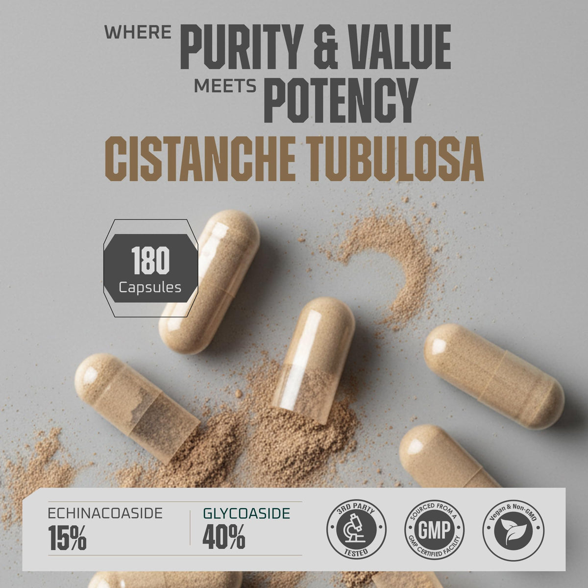 Earth Elixir Cistanche Supplement for Daily Vitality - 180 Capsules - image 3