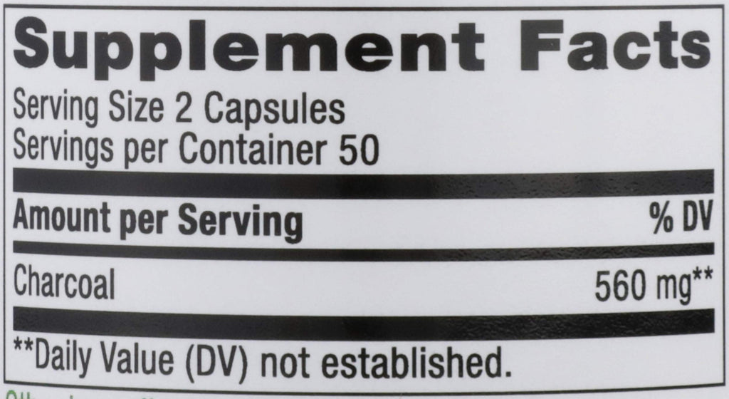 Nature's Way Activated Charcoal - 100 Capsules - image 3