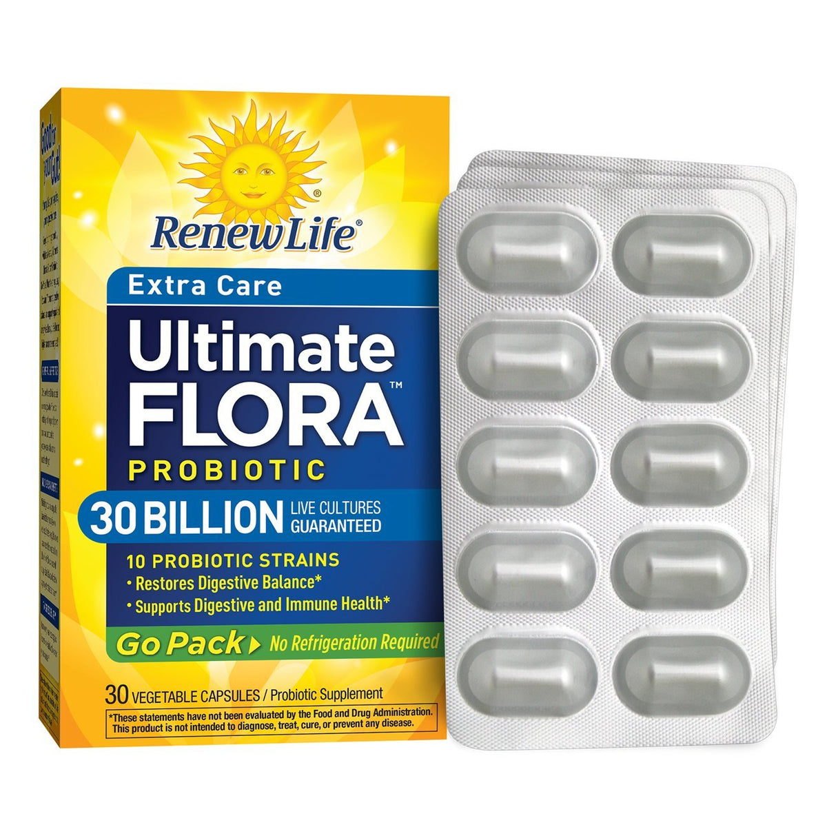 Renew Life Ultimate Flora Probiotic Extra Care - 30 Billion - 30 Capsules