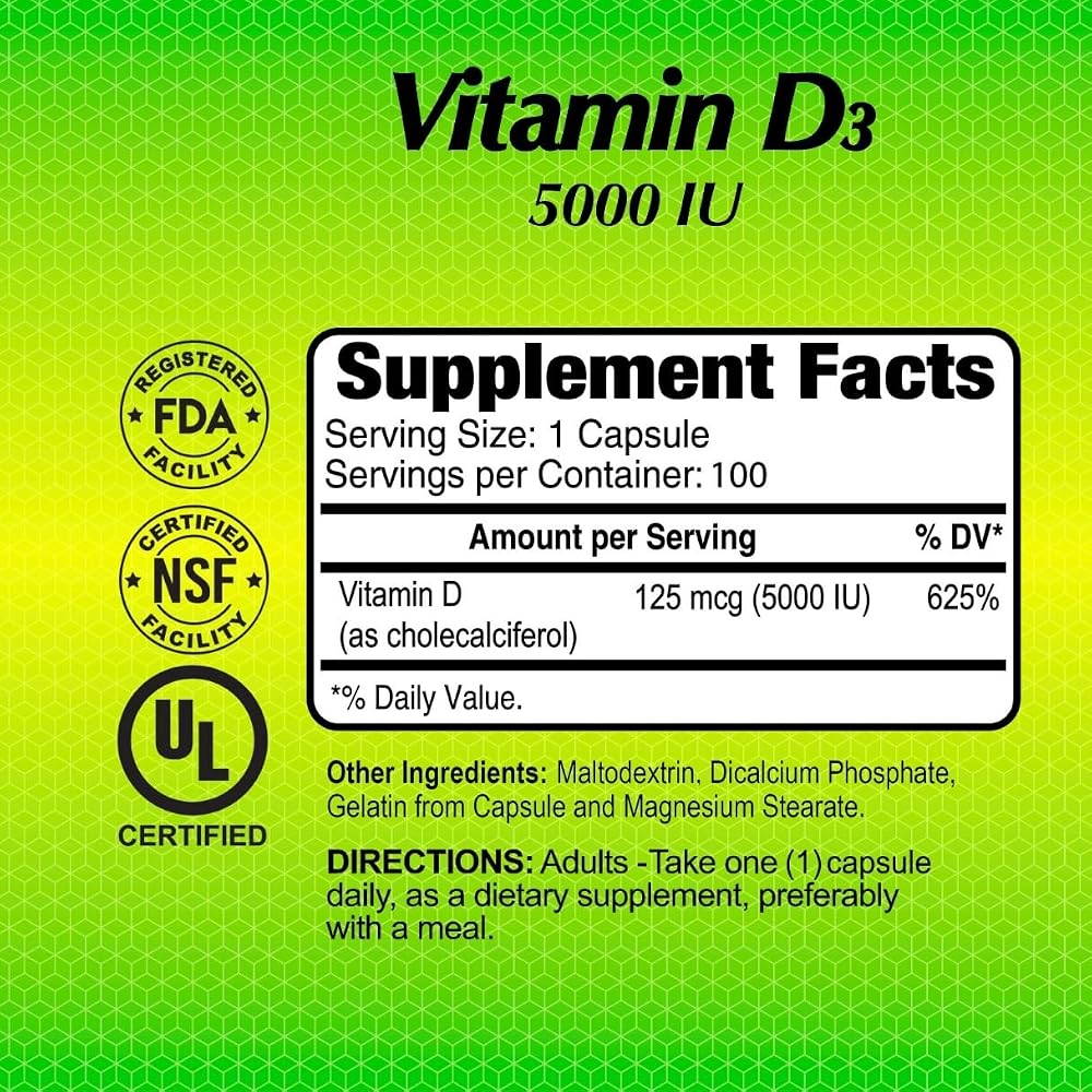 ALFA VITAMINS Vitamin D3 2000 IU Softgels - 250 Count - image 4