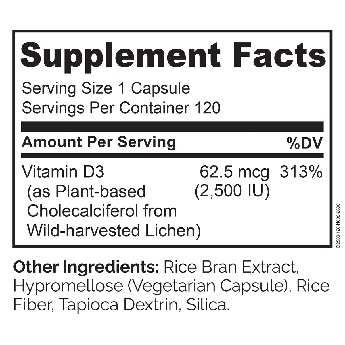 Naturelo Unflavored vitamin D3 Capsules bottle bone