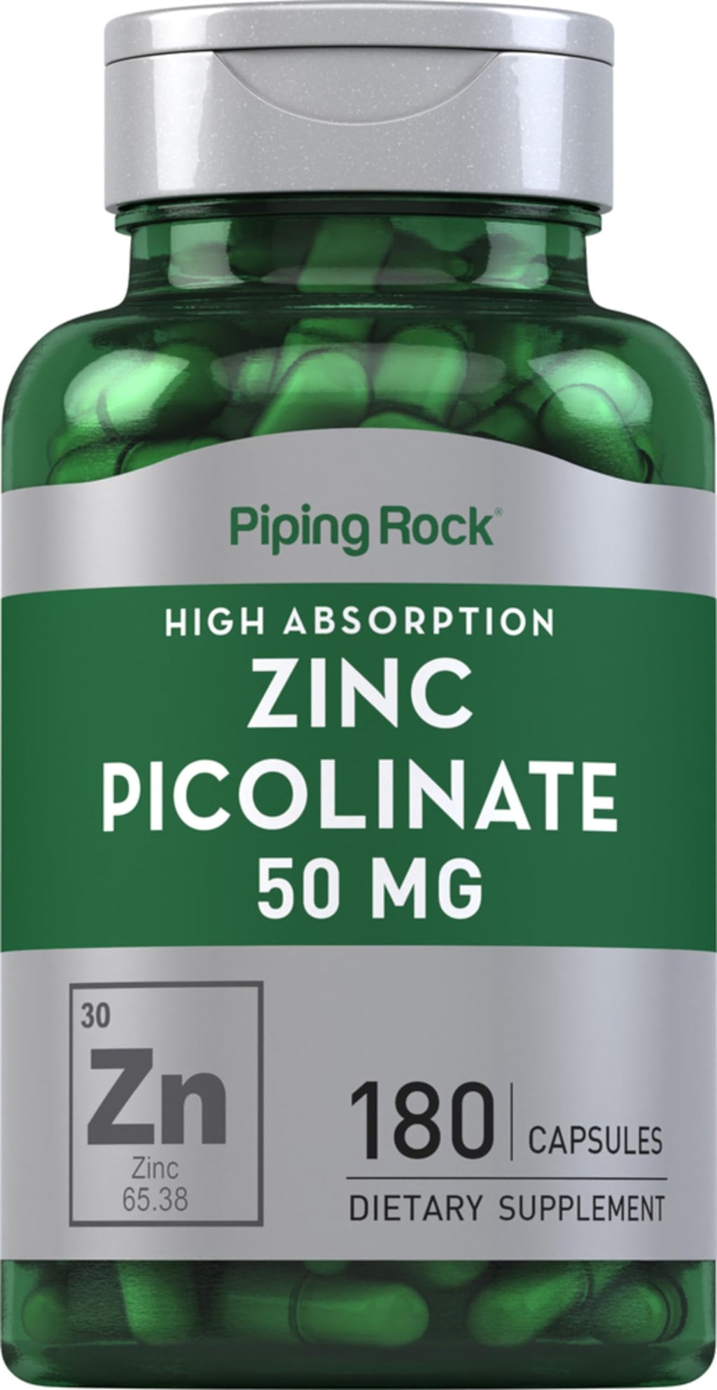 Piping Rock Zinc Picolinate 50 mg - 180 Capsules