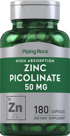 Piping Rock Zinc Picolinate 50 mg - 180 Capsules