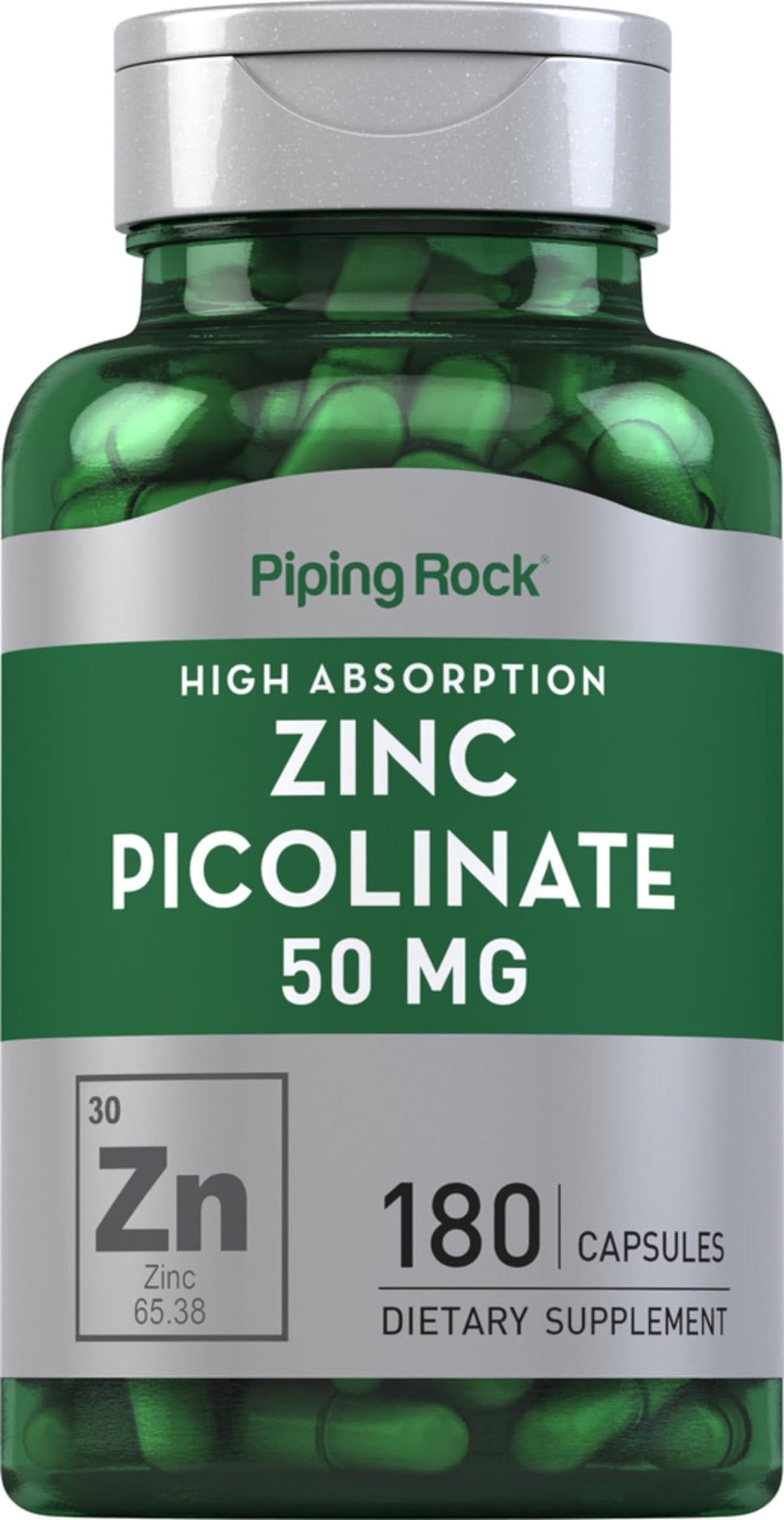 Piping Rock Zinc Picolinate 50 mg - 180 Capsules
