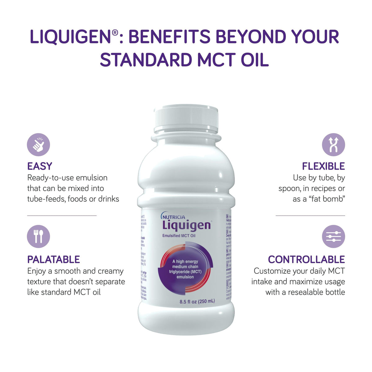 Nutricia Liquigen Emulsified MCT Oil for Ketogenic Diet - 34 fl oz - image 3