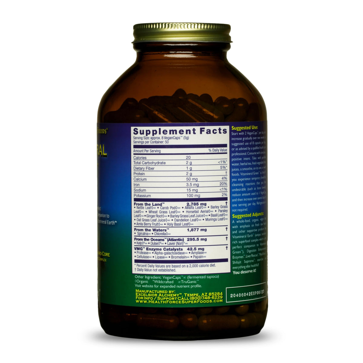 HEALTHFORCE SUPERFOODS Vitamineral Green Mineral Supplement - 400 Capsules - image 2
