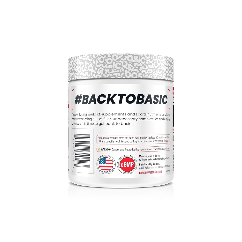 Basic Supplements Pre-Workout with 200mg Caffeine and 3000mg