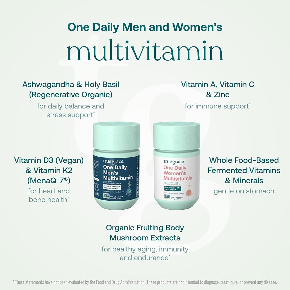 True Grace One Daily Men's & Women's Multivitamin - 60 Vegan Tablets - image 5