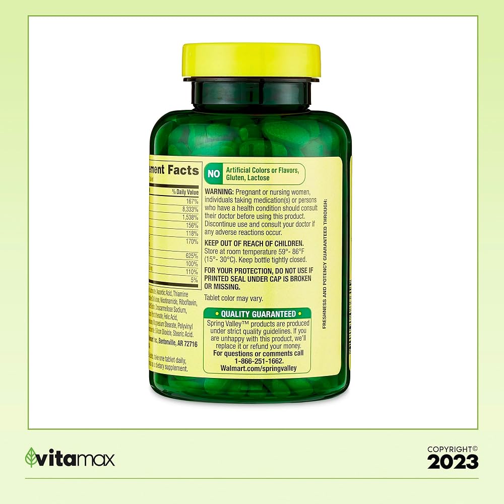 Generic Sprin Val-Ley Super Vitamin B-Complex Tablets - 250 Count - image 8