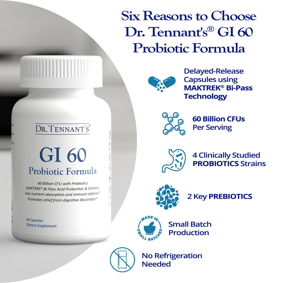 Dr. Tennant's Probiotic Formula 60 Billion CFU - 60 Capsules - image 3