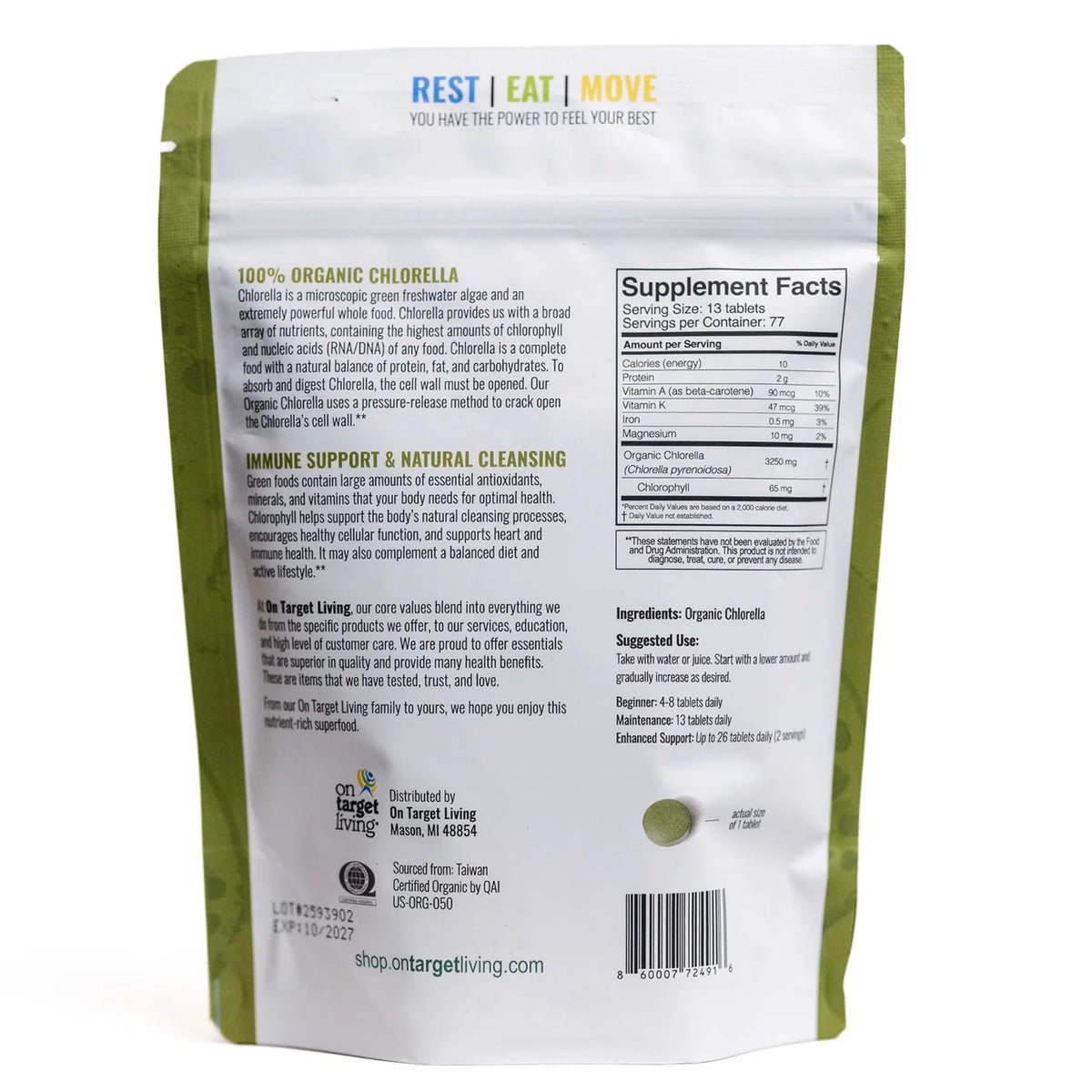 On Target Living Organic Spirulina Chlorella