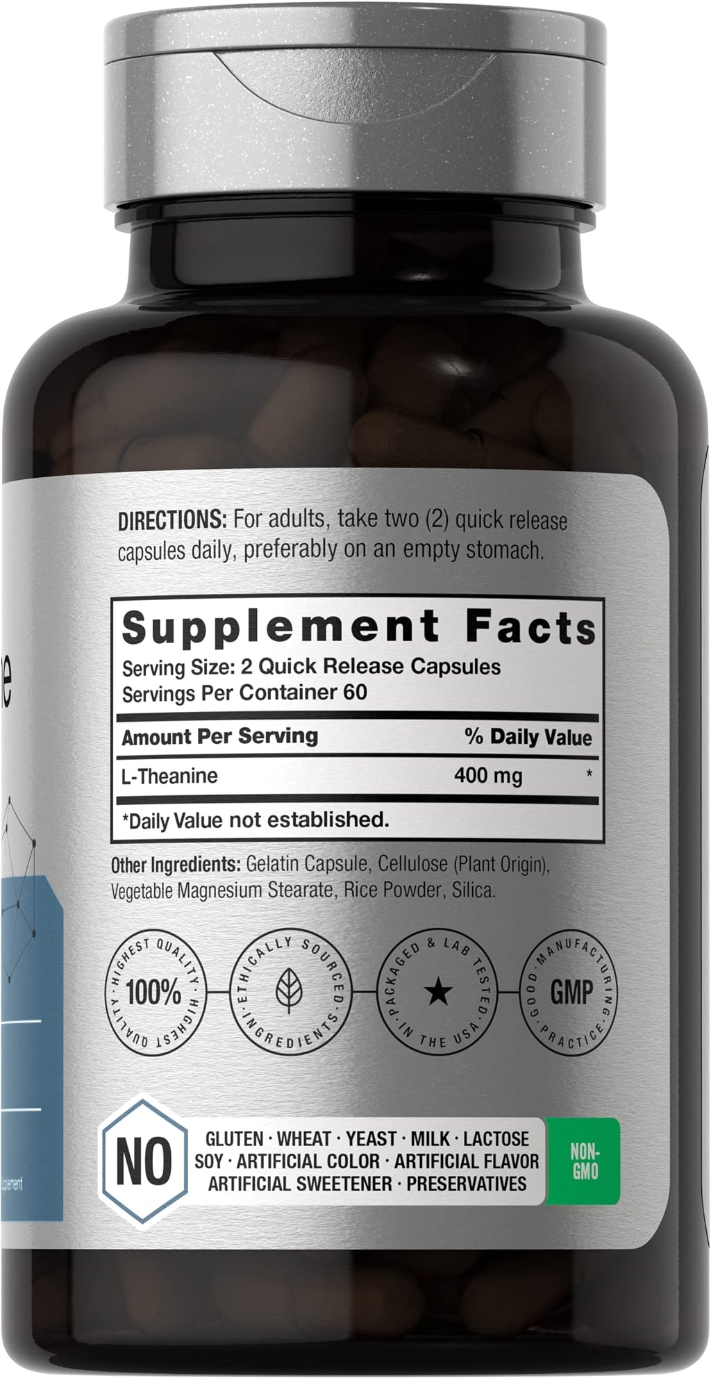 Horbäach HORBAACH Capsules L Theanine 400Mg Gluten Free Bottle N