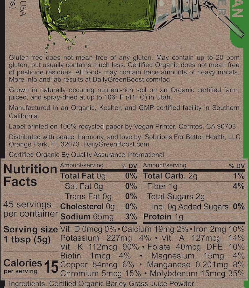 Solutions For Better Health Daily Green Boost Powder - 8 oz - image 5