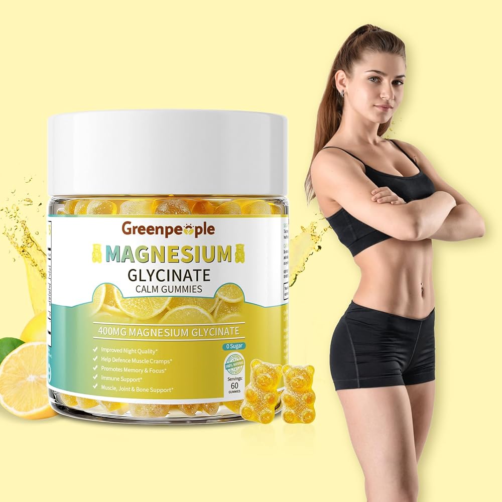 GREENPEOPLE Magnesium Glycinate Gummies 400mg Lemon - 120 Count - image 4