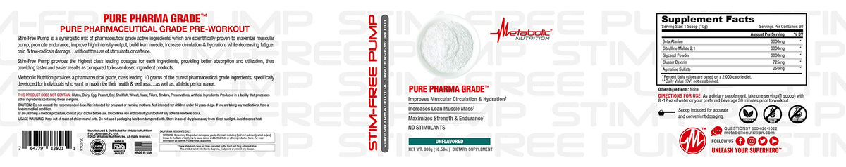 Metabolic Nutrition Stim Free Pump - 30 Servings - image 3