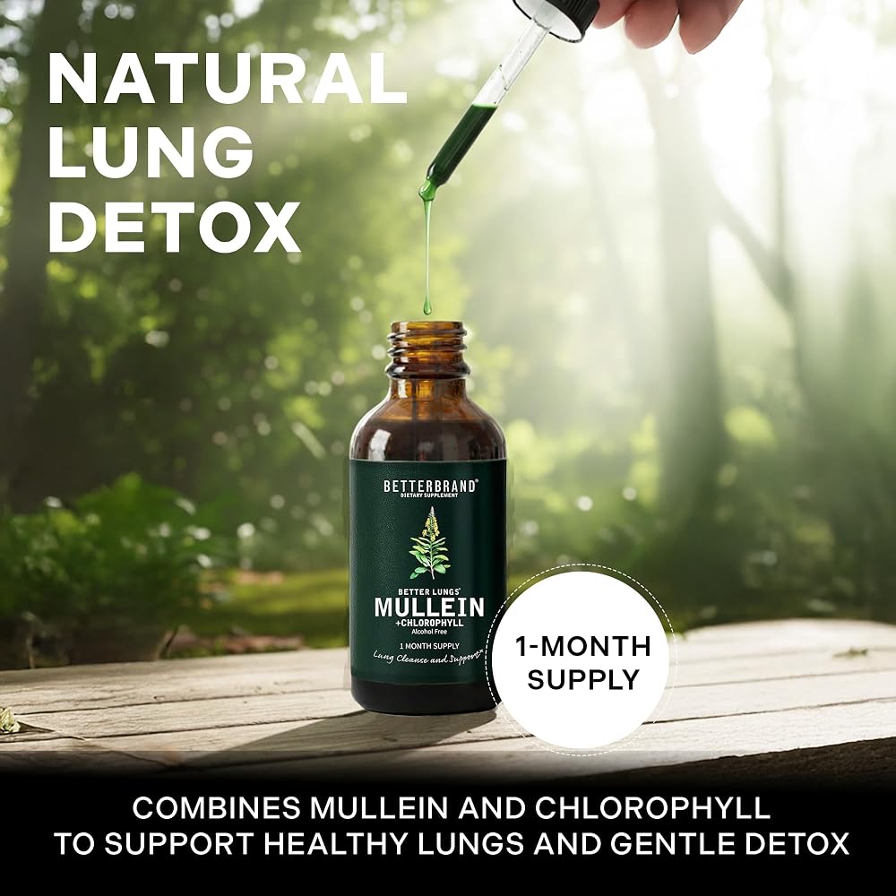 Betterbrand Mullein Drops for Lung Detox - Mullein Leaf Tincture