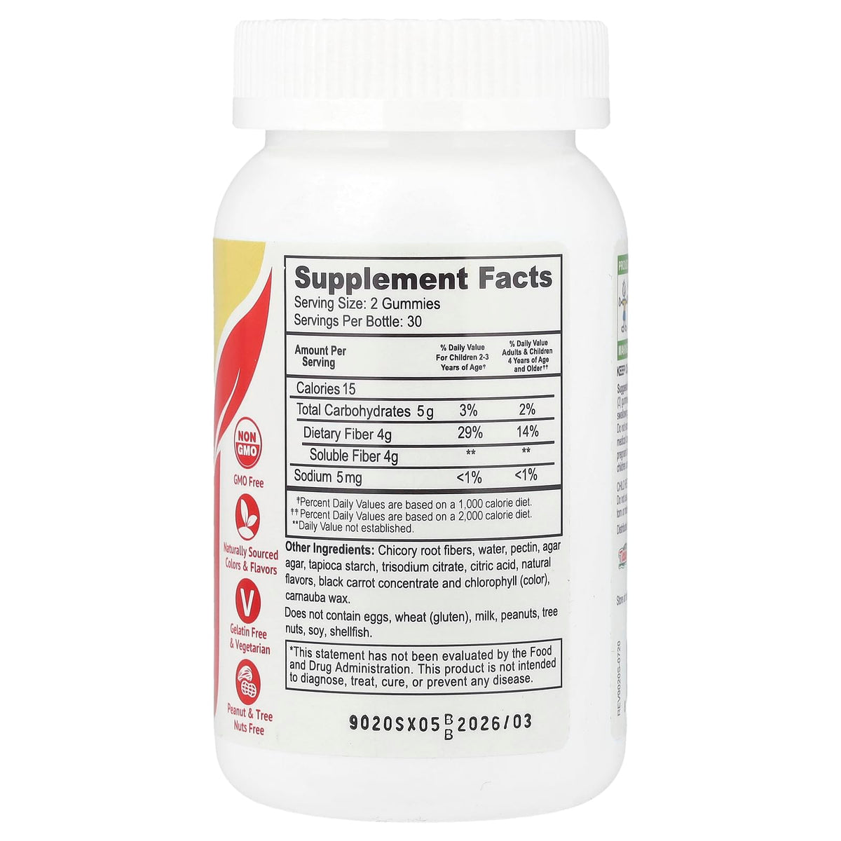 YUM-V'S Sugar Free Fiber Gummies Prebiotic 4g Berry - 60 Gummies - image 2