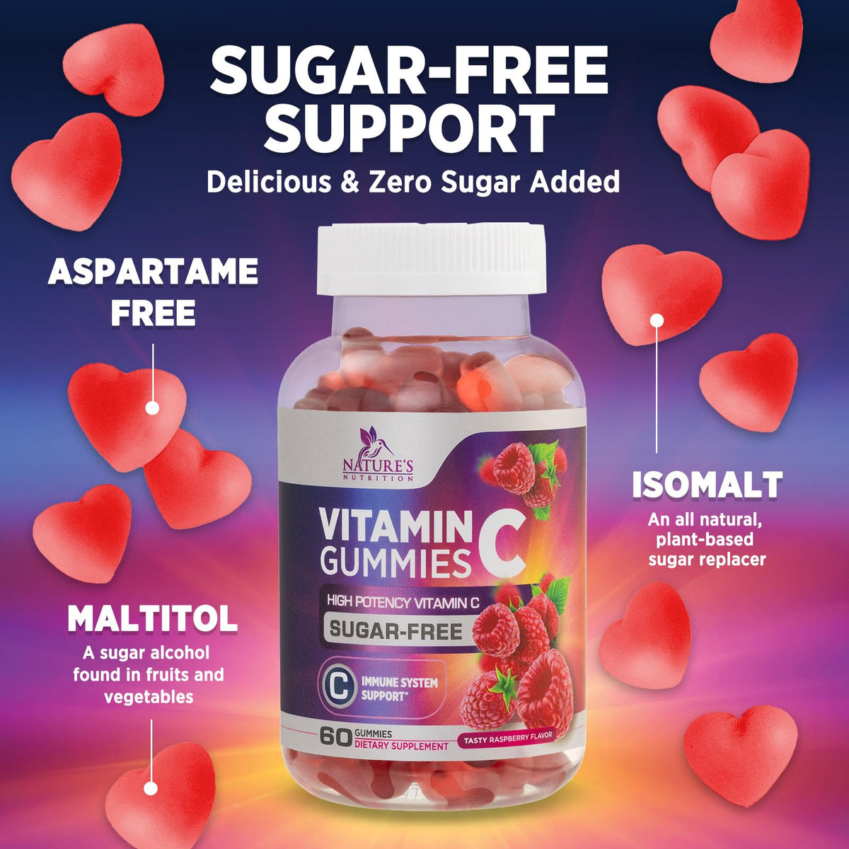 Nature's Nutrition Vitamin C Gummies - 100% Daily Value VitaminC