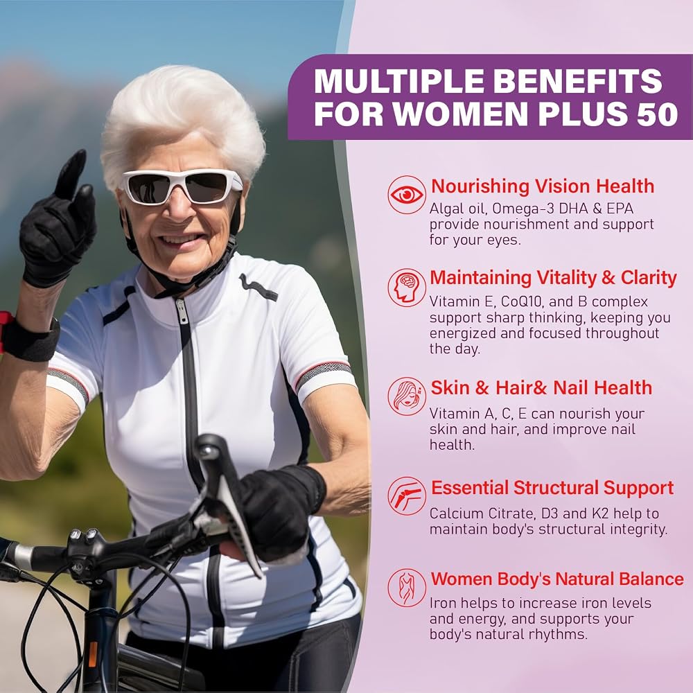 Tcemundry Multivitamin Gummies for Women 50 Plus - with Omega 3