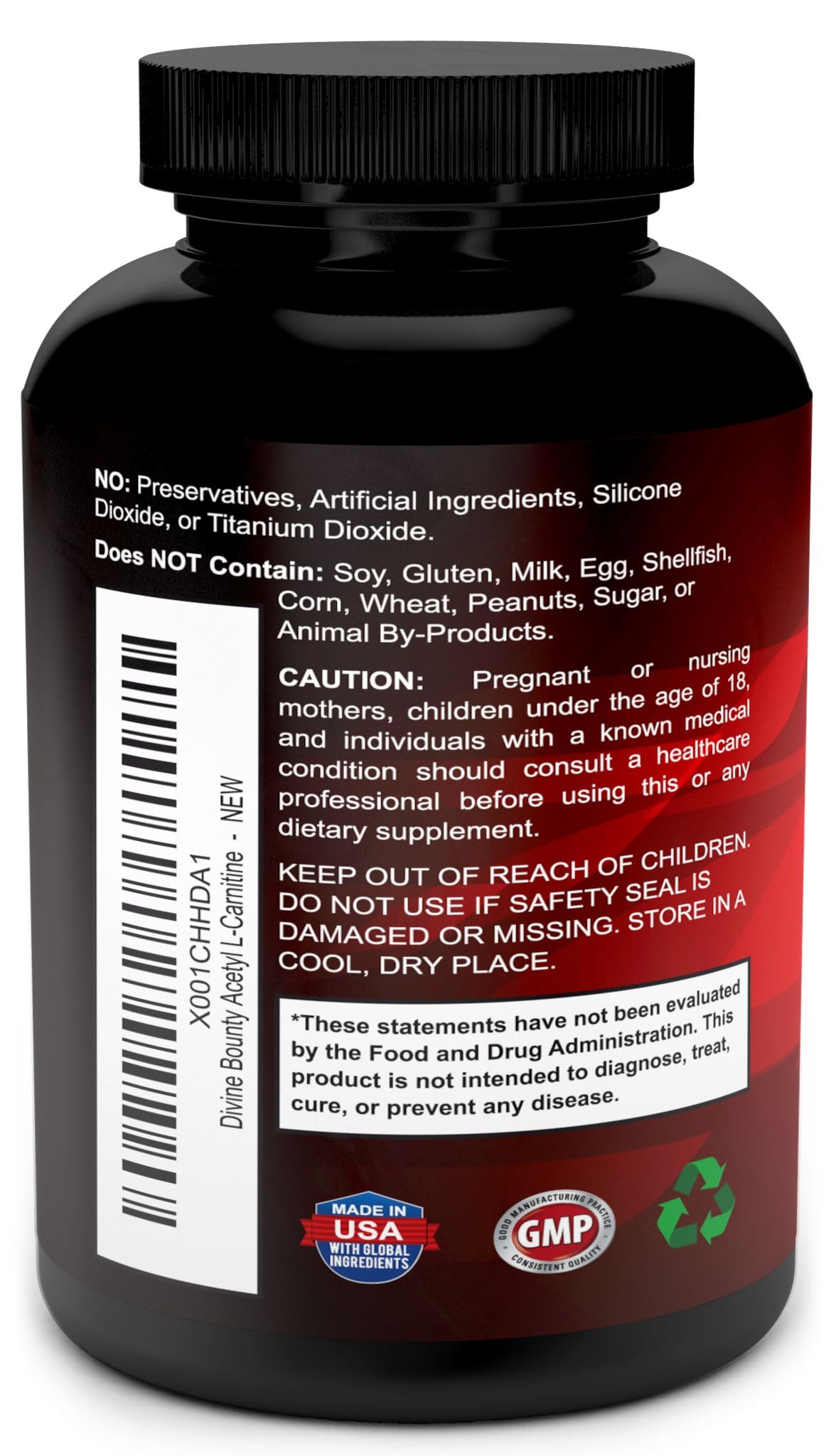 Divine Bounty Acetyl L-Carnitine 1200mg - 120 Capsules - image 3