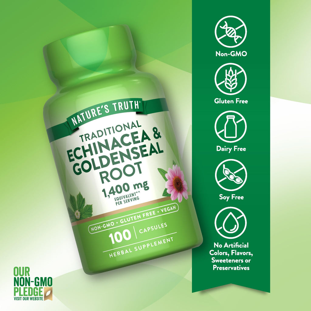 Nature's Truth Echinacea Goldenseal Capsules - 100 Count - image 3