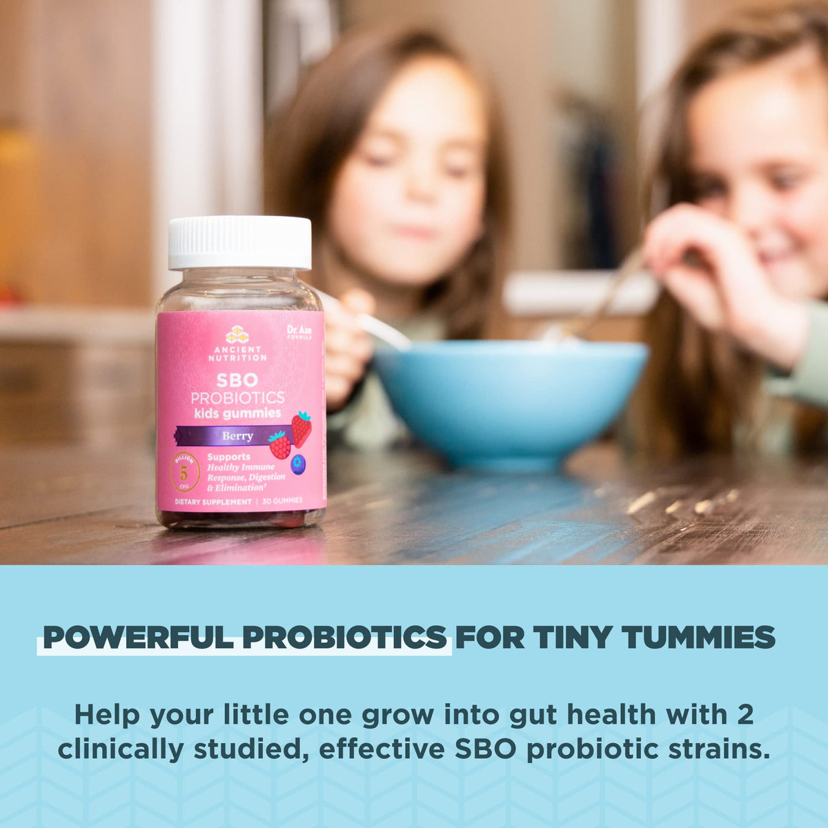 Ancient Nutrition Kid's SBO Probiotics Gummies Berry - 30 Gummies - image 3