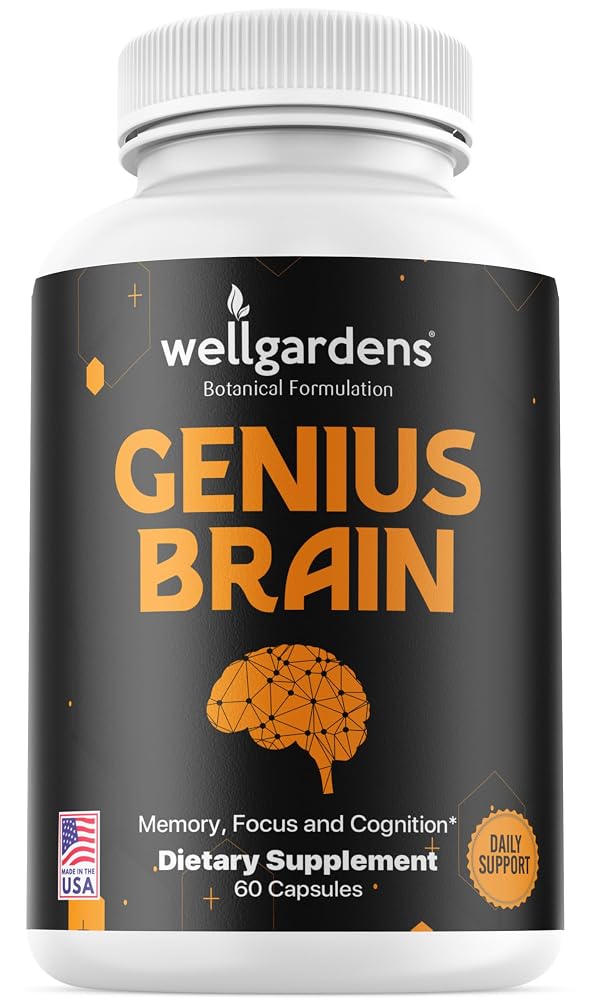 Wellgardens Brain Supplement for Memory, Focus & Cognition - 60 Capsules