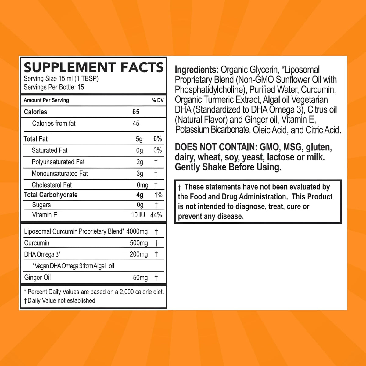 PURALITY HEALTH Liposomal Curcumin Gold Liquid - 8 Fl oz - image 2